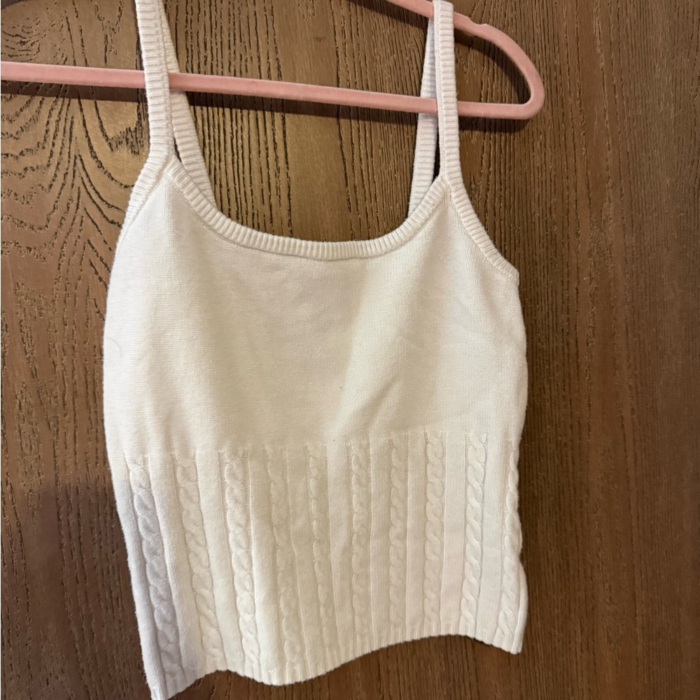Arden B Cream Cable Knit Camisole